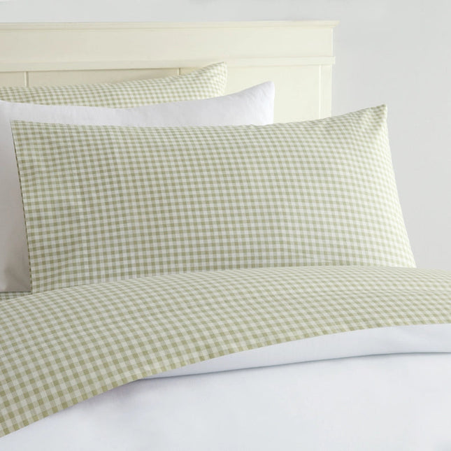 Gingham Prt Sheet Set Qn Green