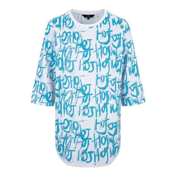 Girls Hoj Straight Fit Tee with Blue Digital All Over Print