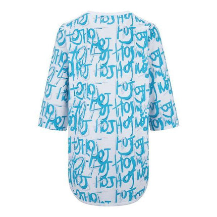 Girls Hoj Straight Fit Tee with Blue Digital All Over Print