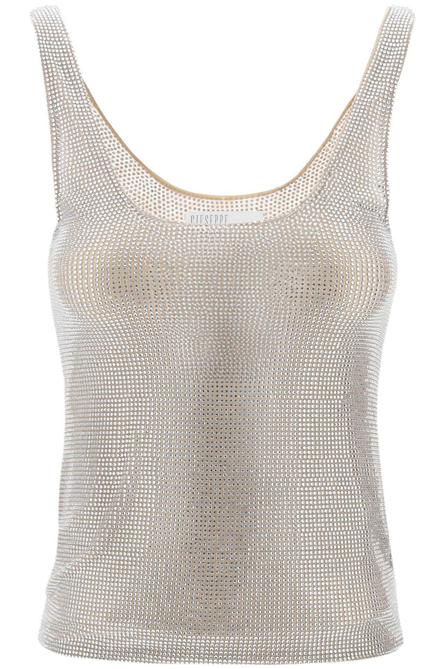 Giuseppe Di Morabito rhinestone mesh tank top