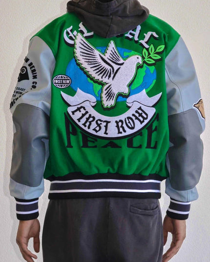 Global Peace Multi Patches Varsity Jacket