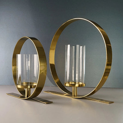 Gold Opulent Round Pillar Holder