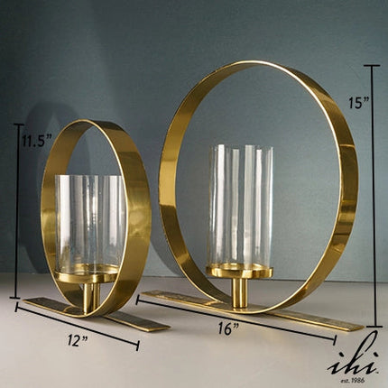 Gold Opulent Round Pillar Holder