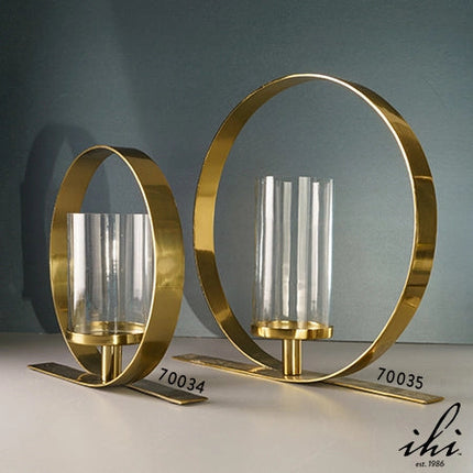 Gold Opulent Round Pillar Holder