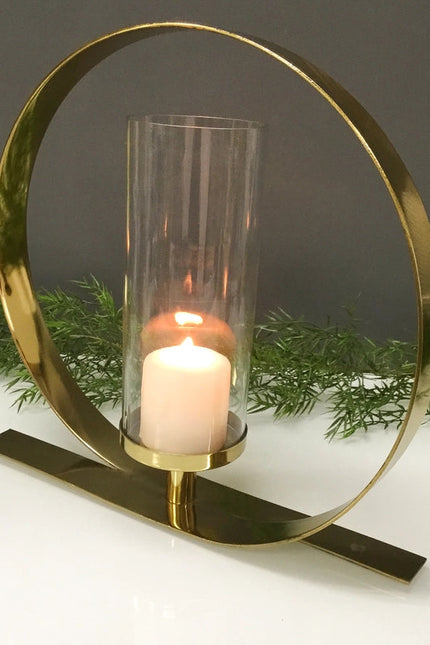 Gold Opulent Round Pillar Holder