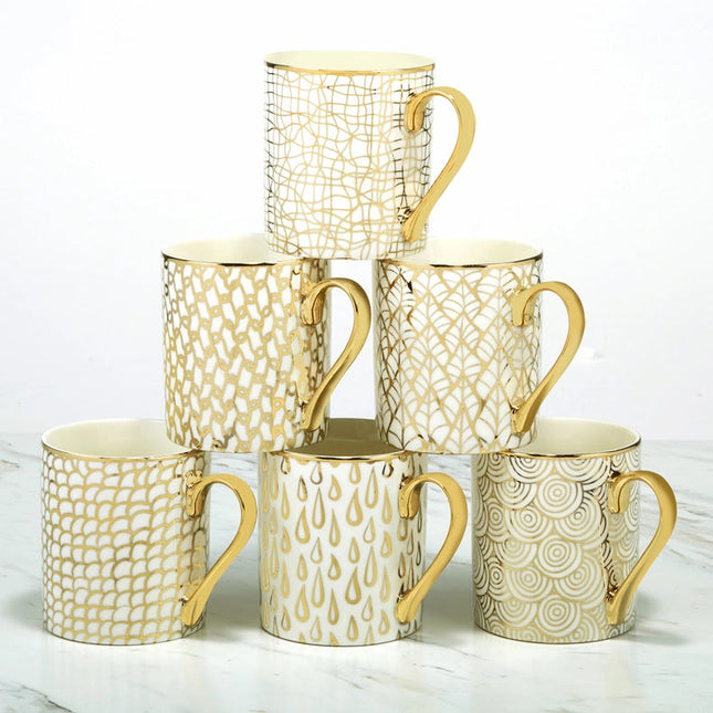 Gold Plated Mugs Mosaic Gold Plated Can Mugs (6) Asst