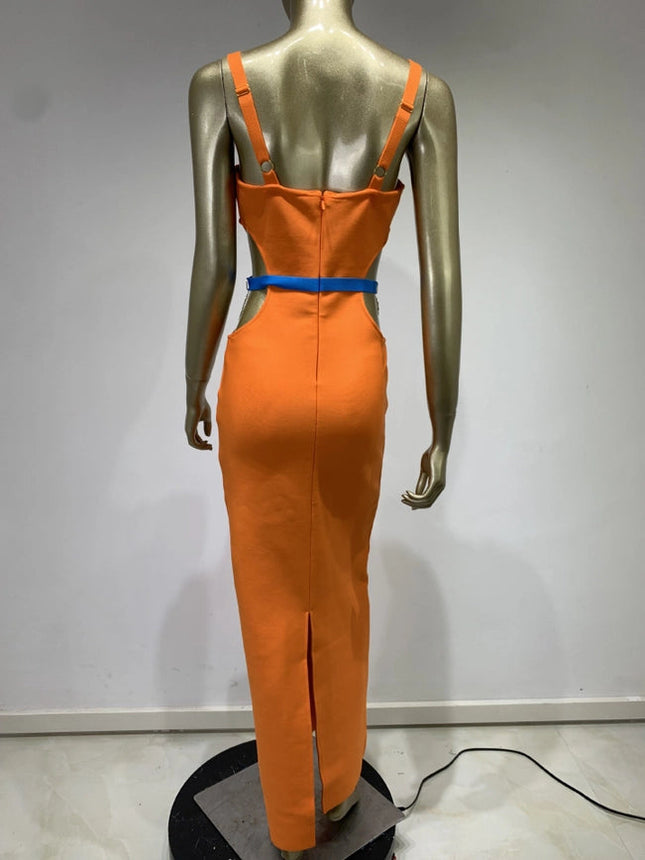Golden Glamour: Cut-Out Party Skirt Orange-Skirt-Productseeker-Urbanheer