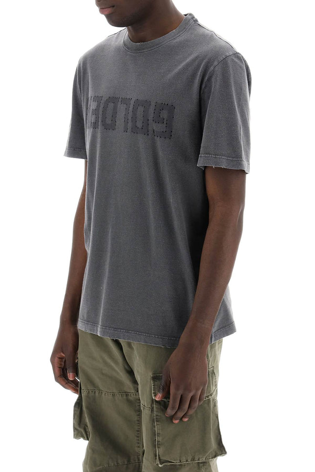 Golden goose distressed logo regular t-shirt-men > clothing > t-shirts and sweatshirts > t-shirts-Golden Goose-l-Grey-Urbanheer