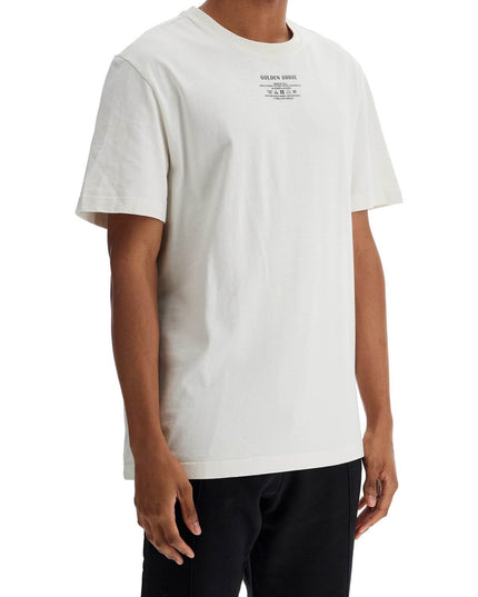 Golden Goose men's organic cotton white t-shirt with printed logo