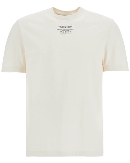 Golden Goose men's organic cotton white t-shirt with printed logo