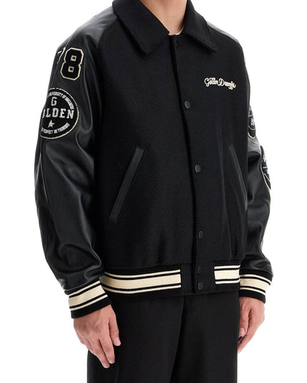 Golden Goose wool bomber jacket with patch details