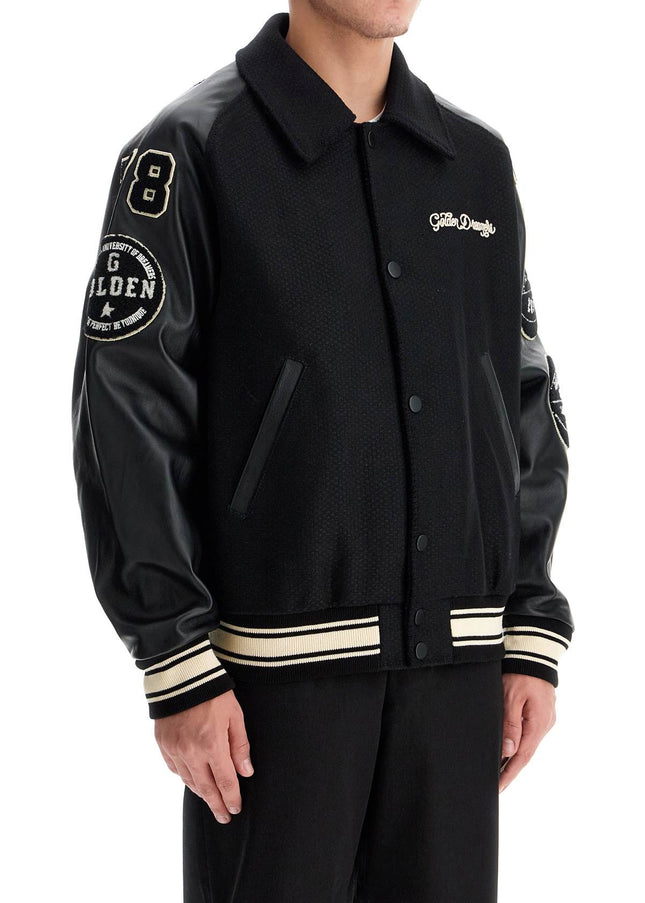 Golden Goose wool bomber jacket with patch details