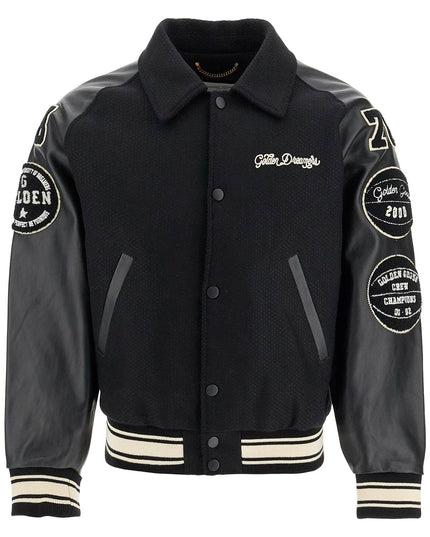 Golden Goose wool bomber jacket with patch details