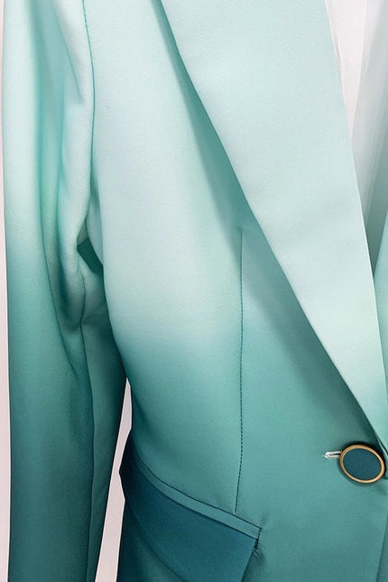 Gradient Color Blazer and Flared Pants Two-Piece Suit