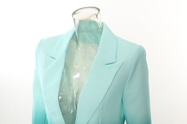 Gradient Color Blazer and Flared Pants Two-Piece Suit