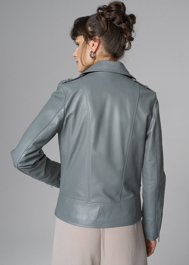 Gray Natural Leather﻿ Jacket-1