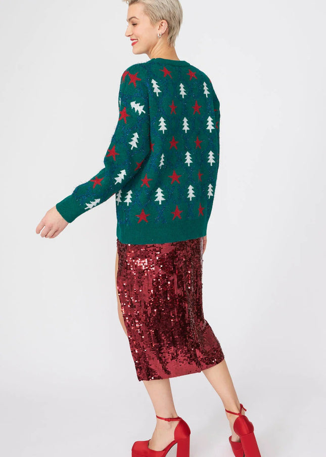 Green Cashmere and Banana Blend Christmas Jumper-1