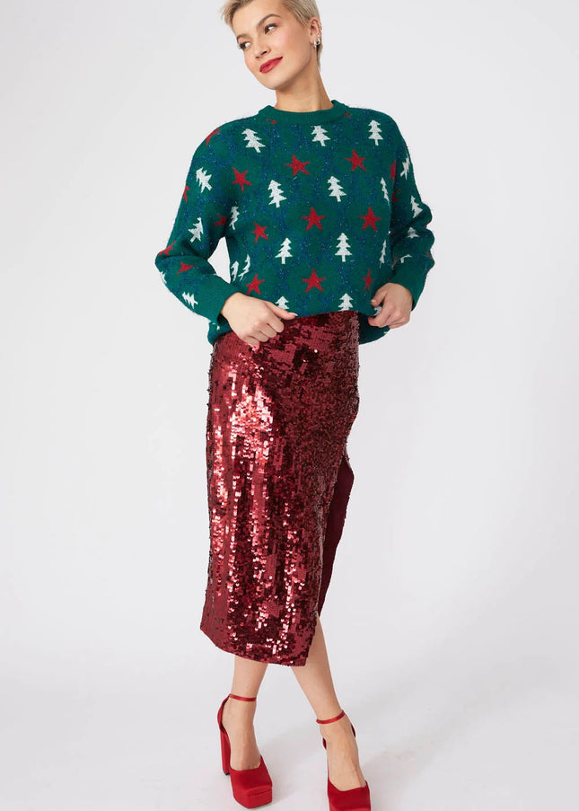 Green Cashmere and Banana Blend Christmas Jumper-2