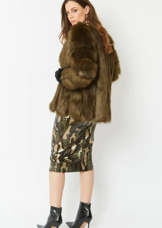 Green Faux Fur Coat-1