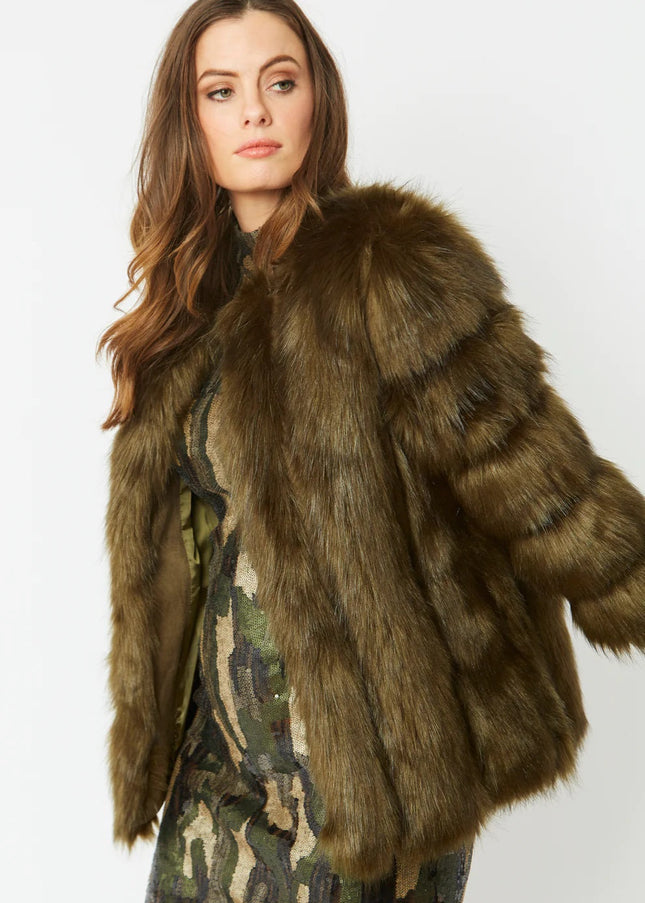 Green Faux Fur Coat-2