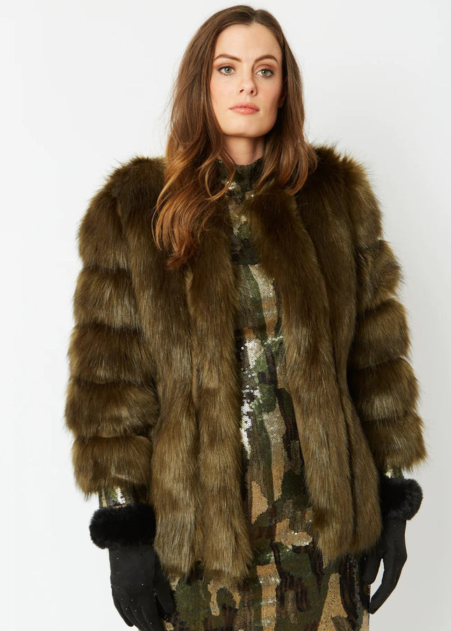 Green Faux Fur Coat-3