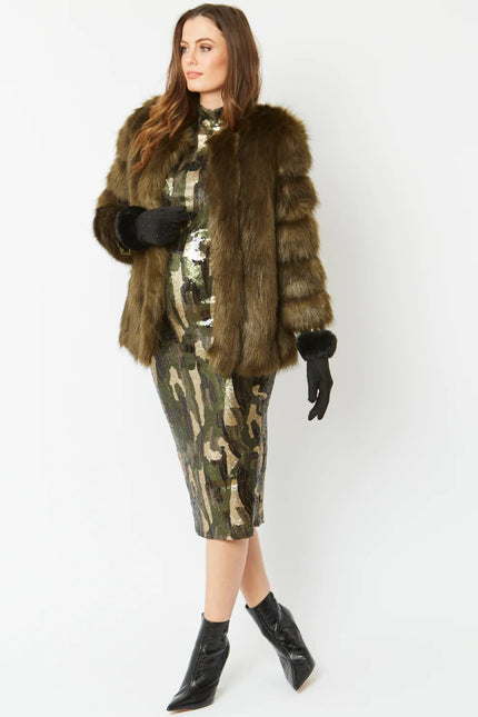 Green Faux Fur Coat-0