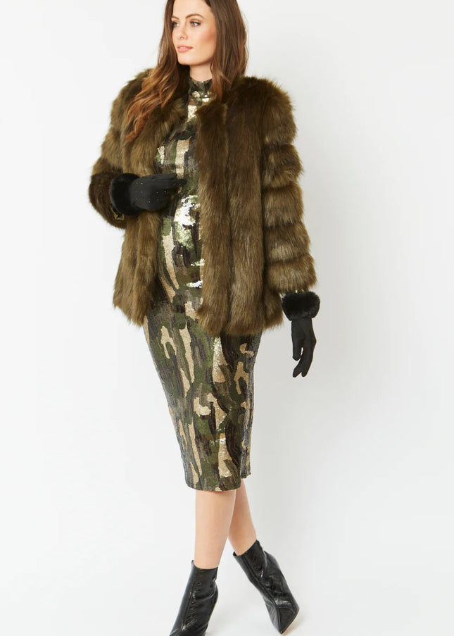 Green Faux Fur Coat-0