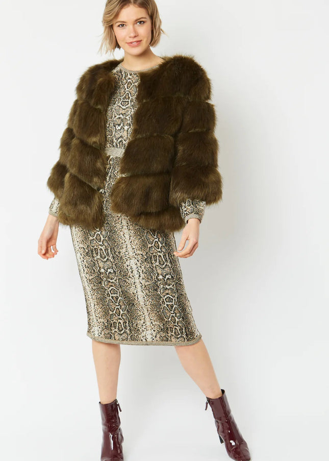 Green Faux Fur Ella Coat-1