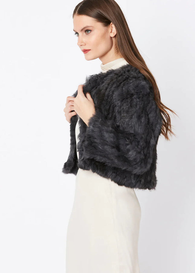 Grey Coney Fur Jacket-1