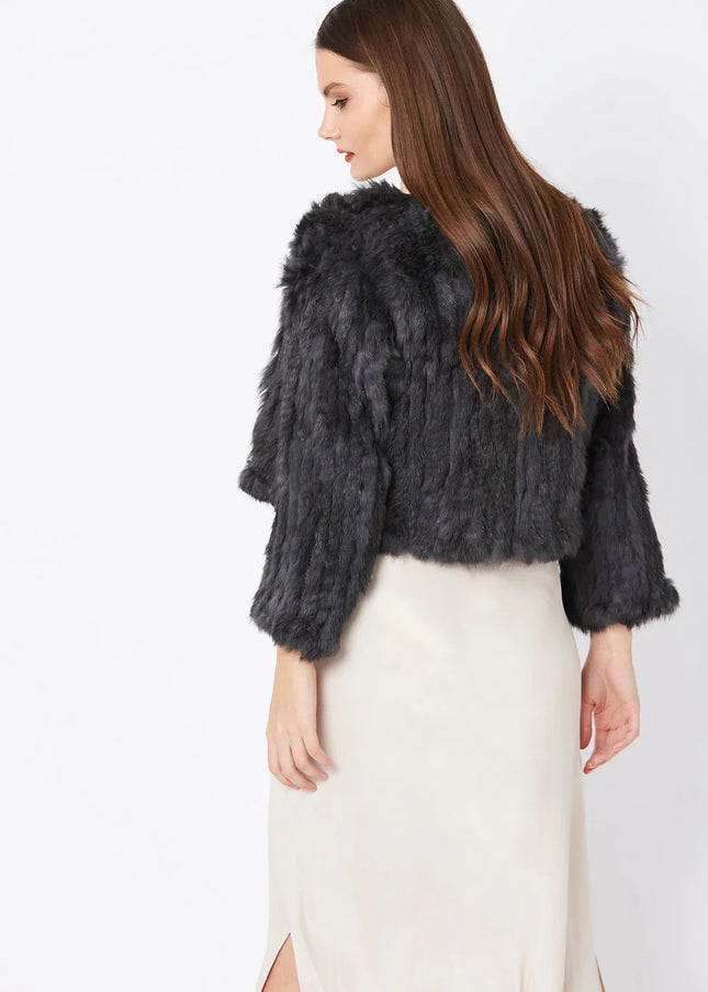 Grey Coney Fur Jacket-3