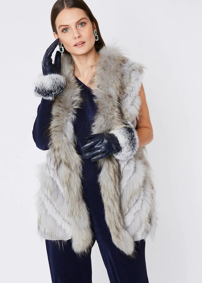 Grey Fox And Coney Fur Gilet-0