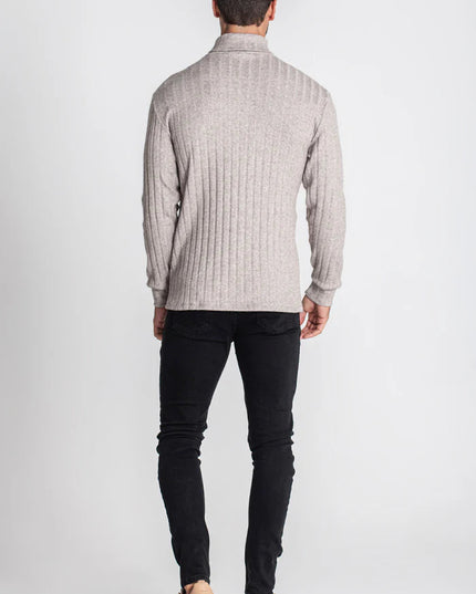 Grey Ribbed Turtleneck