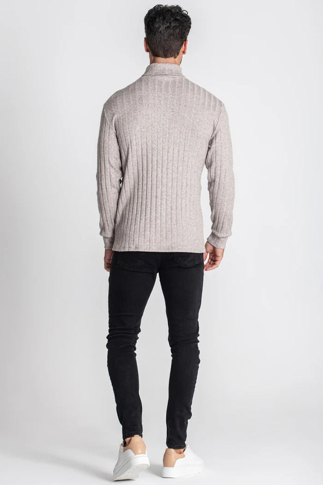 Grey Ribbed Turtleneck