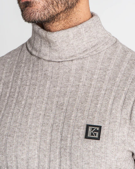 Grey Ribbed Turtleneck