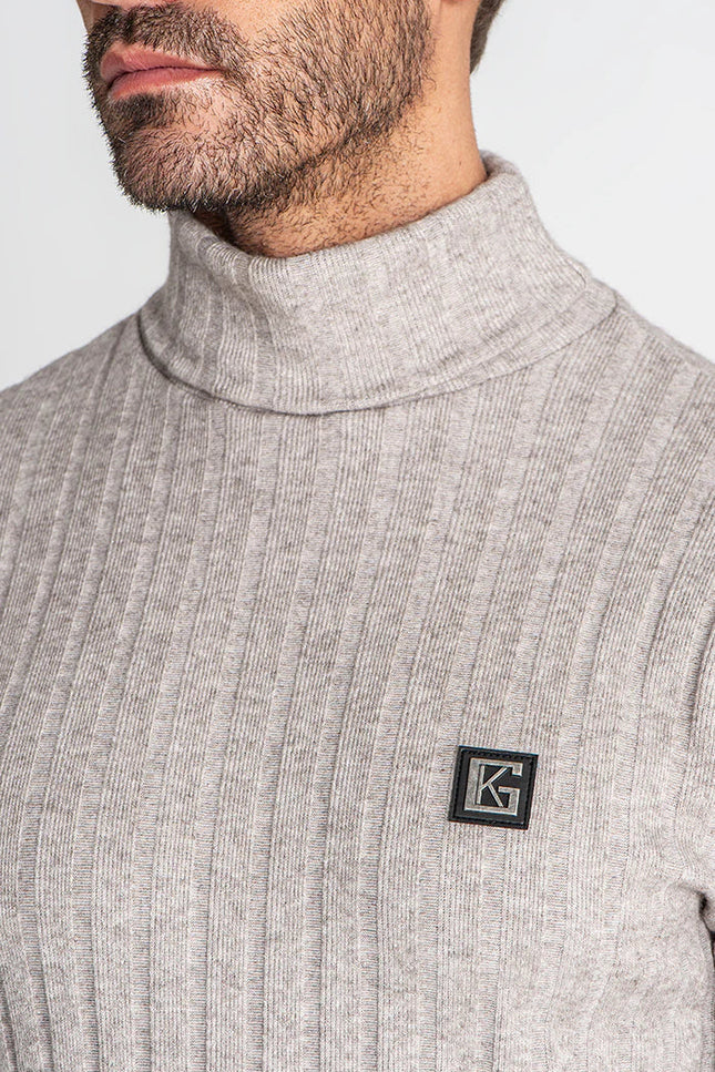 Grey Ribbed Turtleneck