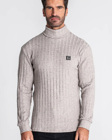 Grey Ribbed Turtleneck