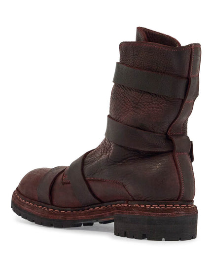 Guidi dark red horse leather boots with adjustable straps