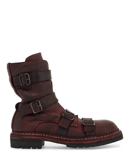 Guidi dark red horse leather boots with adjustable straps