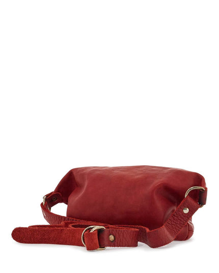 Guidi medium red horse leather fanny pack with adjustable shoulder strap