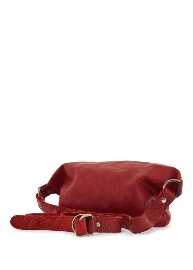 Guidi medium red horse leather fanny pack with adjustable shoulder strap