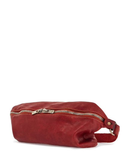 Guidi medium red horse leather fanny pack with adjustable shoulder strap