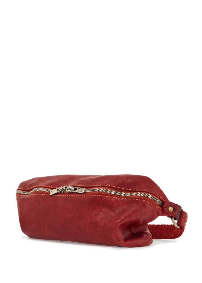 Guidi medium red horse leather fanny pack with adjustable shoulder strap