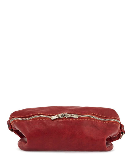 Guidi medium red horse leather fanny pack with adjustable shoulder strap