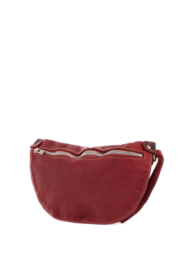 Guidi small red leather crossbody bag made from high-quality horsehide