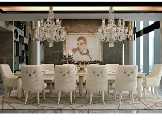 Italian Luxury Marble Dining Table & Chair - Custom-UH Decor-Urbanheer