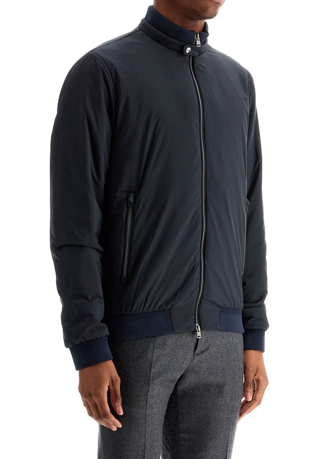 HERNO bomber impermeabile leggero in poliammide blu scuro con zip e tasche