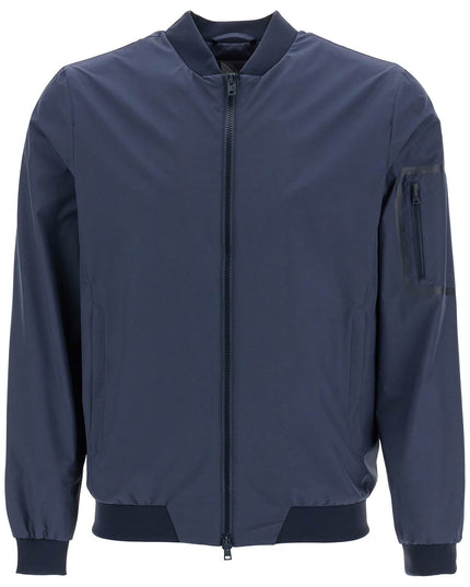 HERNO bomber in poliestere blu scuro con gore windstopper impermeabile