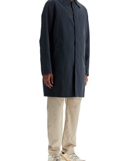 HERNO long blue waterproof coat in high-quality polyester with buttons