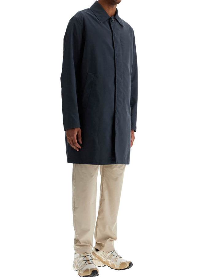 HERNO long blue waterproof coat in high-quality polyester with buttons