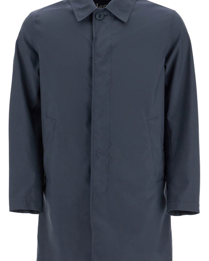 HERNO long blue waterproof coat in high-quality polyester with buttons